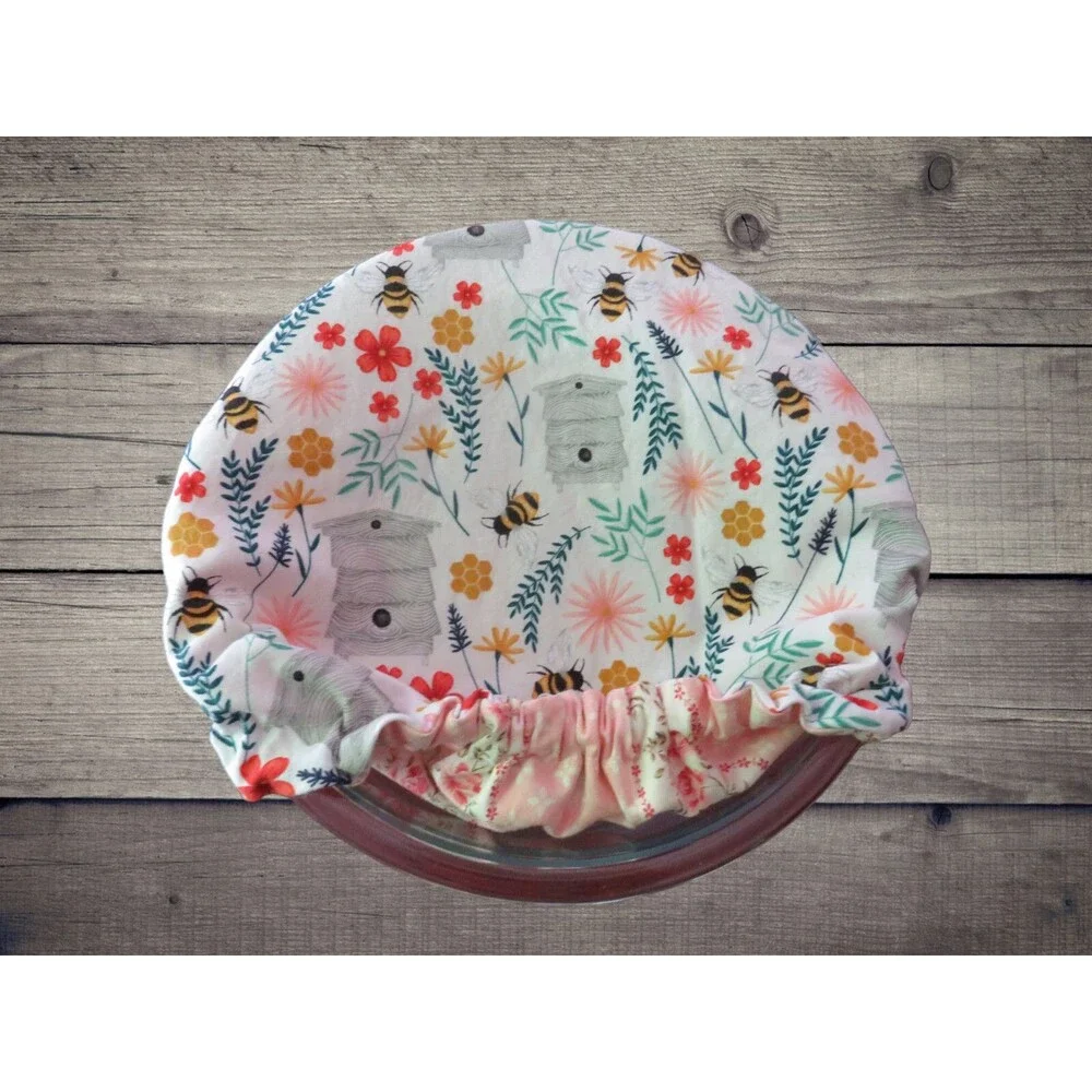 Kitchenaid Bowl Cover Reversible Bees and Pink Roser Mixer Bowl Cover